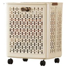 Goodsome 時尚滾輪式可折疊大容量洗衣籃 860g, 米色