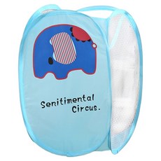 더모아인터네셔널 이거닷 웰메이드 프리미엄 빨래통 바구니, 청코끼리무늬