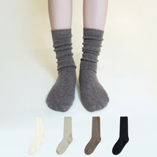 Mysock 女款混色羊毛長筒冬季襪4雙組