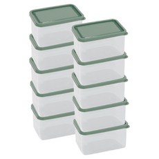 BETREE 第2季 可柔軟彎曲冷凍庫冰箱整理收納盒 480ml 綠色, 10個, 1入