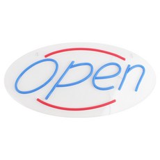 LED橢圓形OPEN霓虹招牌, 混合色, 1個