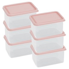 비트리 시즌2 부드럽게 휘어지는 냉동실 냉장고 정리용기 핑크 480ml, 6개, 1개입