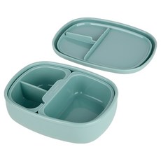 plala 韓國製造分離式矽膠便當盒, 1個, 綠色