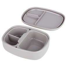 플라라 국내생산 실리콘 도시락통 분리형, 그레이, 1개