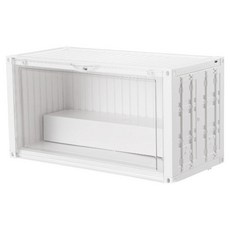 FAmILyLIFE 生活 貨櫃附燈雙層階梯磁吸門展示盒 A-483-W 白色, 1個