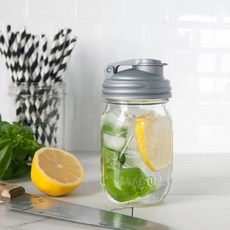 Ball 梅森 隨行玻璃梅森罐/飲料杯/儲物罐/米罐/環保杯 顏色隨機, 1個, 1L