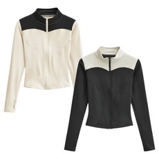 MarketA 女款運動高爾夫撞色拉鍊兩件組