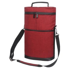 Misoroun 露營野餐保冷紅酒袋 2瓶裝 23 x 38 cm, 1個, 紅色