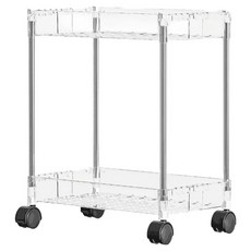 ONE HOUSE 喬伊可伸縮夾縫附輪收納架 OH-J100 1個, 透明色, 2層