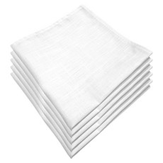 高級餐廳飯店晚宴派對竹節精梳棉餐巾, 5個, 白色