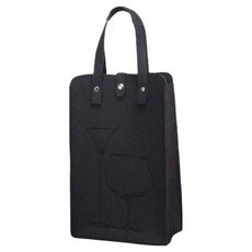 Misoroun 輕巧毛氈派對雙瓶紅酒袋 20.5 x 34.5 cm, 1個, 紅酒杯 黑色