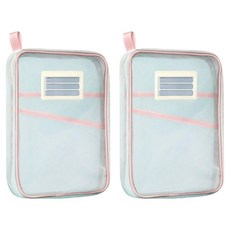 居家特輯 大容量網眼A4文件整理袋, 2個, 粉紅色