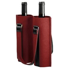 Misoroun 輕量毛氈派對雙瓶酒袋 25 x 35 cm, 紅色, 1個