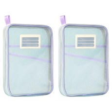 大容量網眼A4文件收納袋, 2個, 紫色