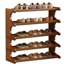 小麥購物 簡約多層置物鞋架 L1449 60 x 20 x 68cm 5層, 茶色, 1個