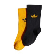 adidas 愛迪達 CREW SOCK 腳踝襪 II3371, 黑色 + 黃色, 2雙