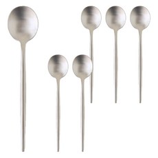 JUST HOME 銀曦304不鏽鋼甜品匙 6件組 7019-03A, 1套, 銀色