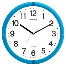 RHYTHM 日本麗聲時計 極簡時尚未來風滑動式超靜音掛鐘, 深海藍