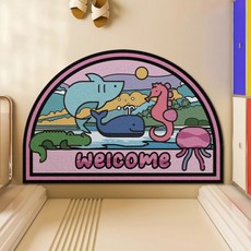 AFAMIC 艾法 萌寵WELCOME迎賓 歡迎光臨刮泥玄關腳踏墊 絲圈印花地墊