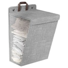 Malltoday 可折疊壁掛式洗衣籃, 01 灰色