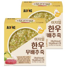 엘빈즈 유아용 이지밀 실온 이유식, 한우무배추, 220g, 2개