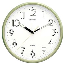 RHYTHM 日本麗聲時計 時尚螢光面板掛鐘, 金色