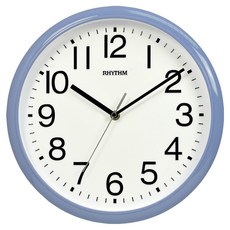 RHYTHM 日本麗聲時計 經典百搭生活家居超靜音壁掛鐘 12吋, 藍色