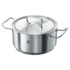ZWILLING 雙人 Twin Classic SIGMA Classic底座18/10不鏽鋼雙耳燉燒鍋 附蓋 電磁爐/烤箱適用 4.5L, 24cm, 1個, 銀色