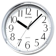 RHYTHM 日本麗聲時計 座掛兩用靜音掛鐘, 閃耀銀