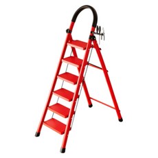 小麥購物 碳鋼伸縮折疊加厚兩用人字梯 L1461 吉利紅六步梯, 1個