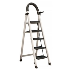 小麥購物 多功能加厚可折疊伸縮便攜人字梯 L1459 白色五步梯, 1個