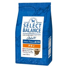 SELECT BALANCE 倍適選 室內成犬用亮毛呵護配方用乾糧, 1個, 1.6kg, 雞肉