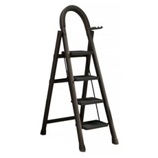 小麥購物 多功能加厚可折疊伸縮便攜人字梯 L1459 黑色四步梯, 1個