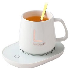 YUNMI 55度恆溫暖暖杯禮盒組 馬克杯 + USB恆溫杯墊 白色