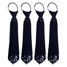 Party09 長亮片領帶, 黑色, 4條