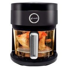 재원전자 간편세척 유리 에어프라이어, LAF02D2, 블랙&그레이