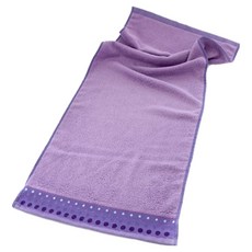 SHING LONG TEXTILE 台灣興隆毛巾 圓點段素色擦髮巾, 紫色, 1個