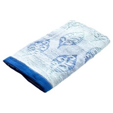 SHING LONG TEXTILE 台灣興隆毛巾 葉子瞬吸擦髮毛巾, 藍色 + 白色, 1個