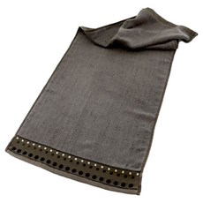 SHING LONG TEXTILE 台灣興隆毛巾 圓點段素色擦髮巾, 灰色, 1個