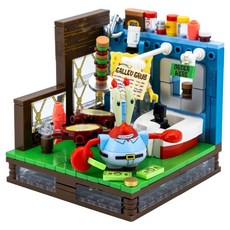 SEMBO BLOCK 森寶積木 海綿寶寶 蟹堡王迷你積木, 1套, 綠色