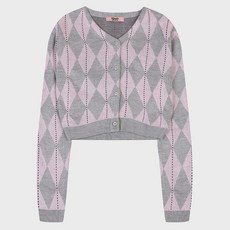 Wonderplace 女款 ORDINARY HOLIDAY 菱格紋針織開襟衫 W7C23RASC102