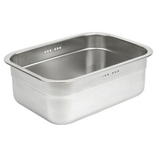 KITCHEN FLOWER 韓國製不鏽鋼方形洗碗洗菜盆 7.3L, 銀色, 1組