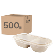 萬福 植纖雙格橢圓餐盒 850ml, 50個裝, 10套