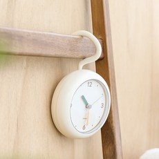 mooas 棉花糖靜音防水浴室時鐘, 象牙白