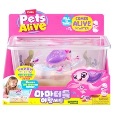 Pets Alive I-vision 寵物活起來 媽媽龜 可動烏龜玩具 + 魚缸組, 1套, 25cm, 混合色