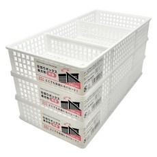 Sanada Seiko 三格置物盒3件組 L-8456 長方淺型, 白色, 1組