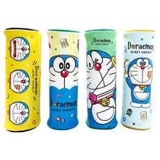 哆啦A夢圓筒絨毛筆袋4件組, 混色, 1套