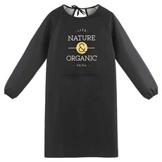 TODAY LIVING 多用途長袖防水圍裙 CD_OAT_AL001B, 黑色