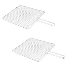 4BNK 不鏽鋼手柄雙面網狀烤網, 2個