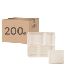 萬福 植纖四格餐盒, 25個裝, 8套